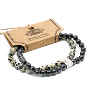 Bracelet Magnétique Gemme et Jaspe Dalmatien
